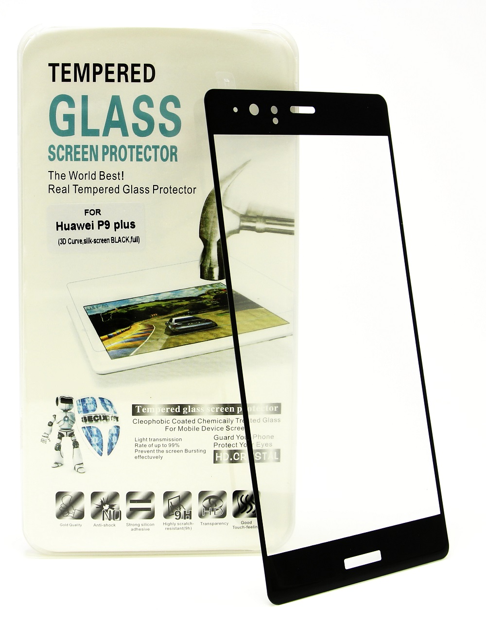 Full Frame Glasbeskyttelse Huawei P9 Plus