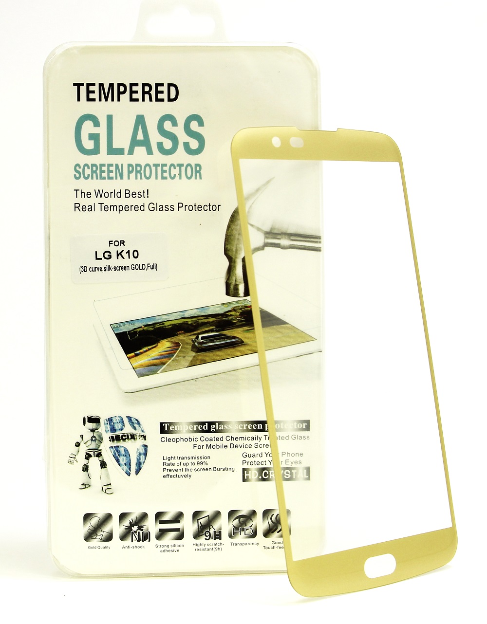 Full Frame Glasbeskyttelse LG K10 (K420N)