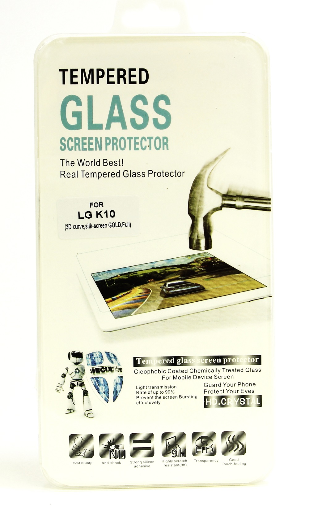 Full Frame Glasbeskyttelse LG K10 (K420N)