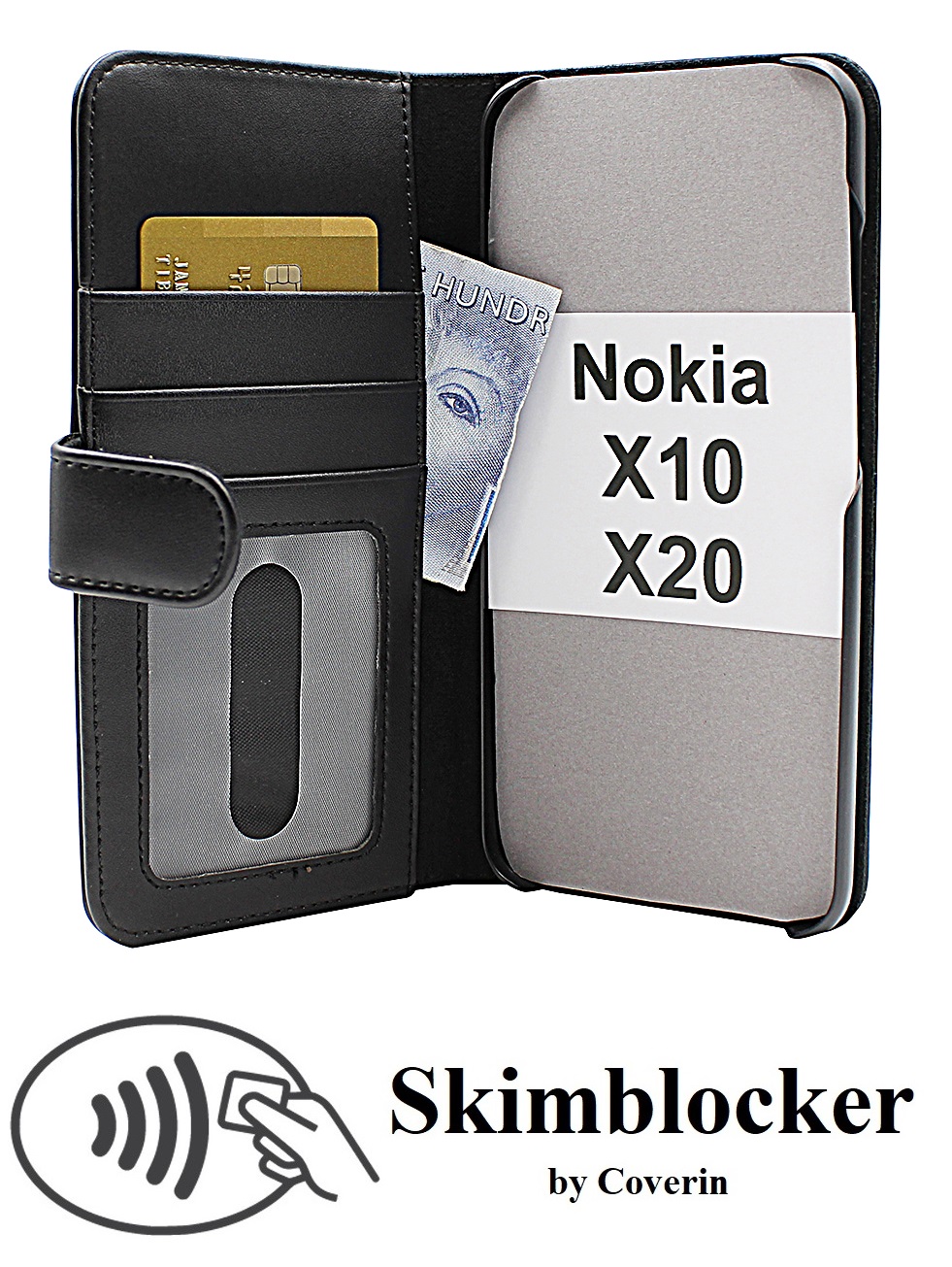 Skimblocker Mobiltaske Nokia X10 / Nokia X20